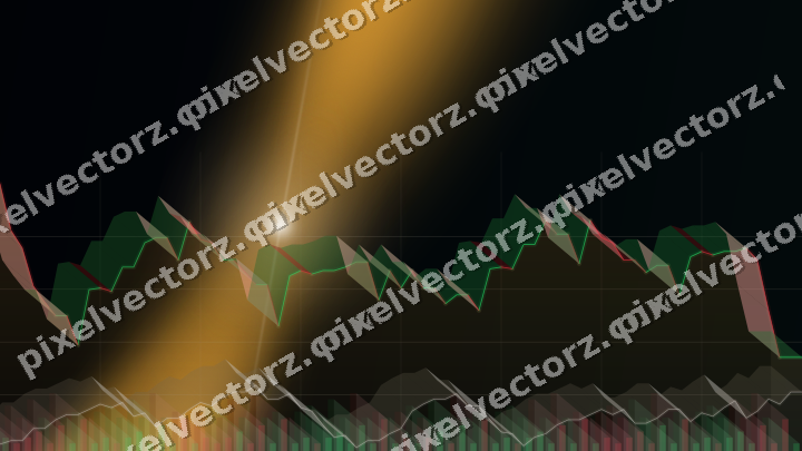 Glowing neon chart background in amber and teal