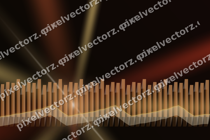 Glowing neon chart background in orange and amber