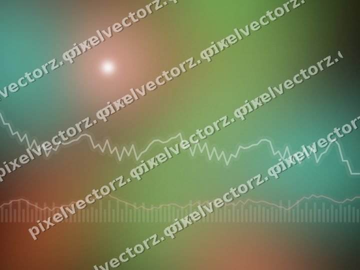 Glowing neon chart background in red and orange