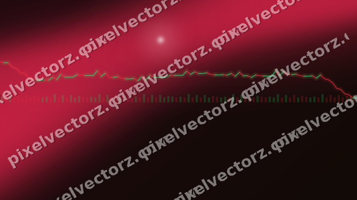 Glowing neon chart background in pink and red
