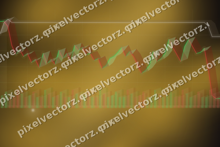 Glowing neon chart background in amber and purple