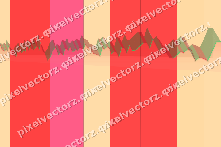 Glowing neon chart background in red and orange