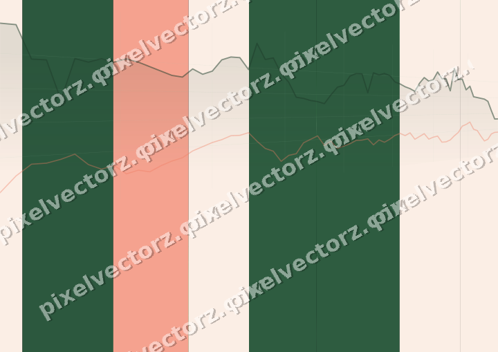 Glowing neon chart background in green and red