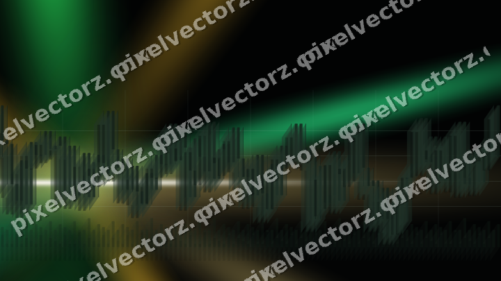 Glowing neon chart background in green and amber