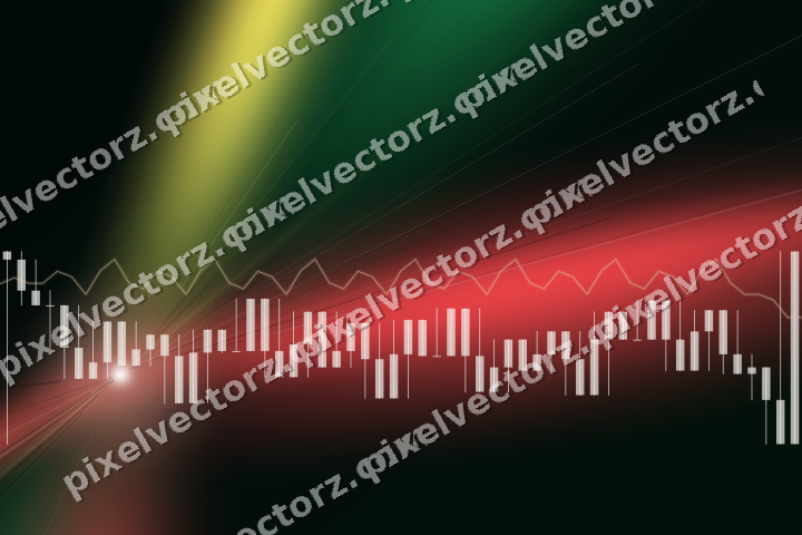 Glowing neon chart background in red and orange