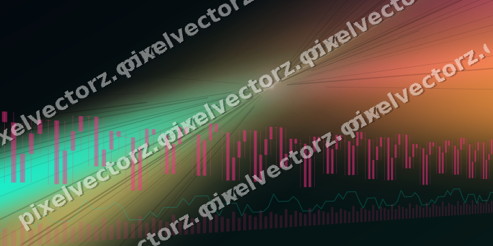 Glowing neon chart background in pink and orange