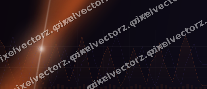 Glowing neon chart background in orange and blue