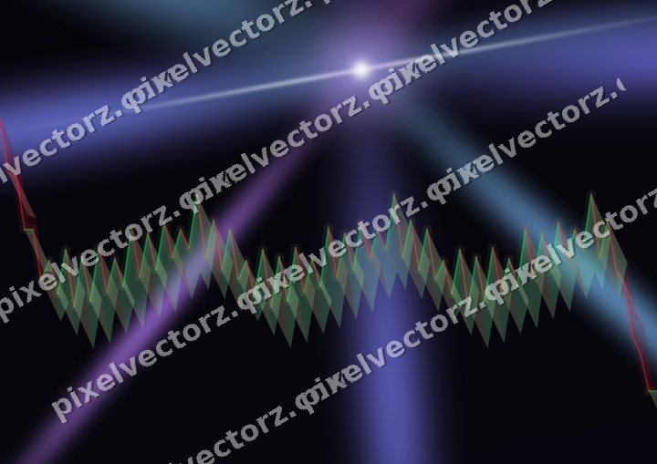 Glowing neon chart background in purple and blue