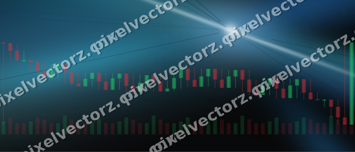 Glowing neon chart background in blue and teal