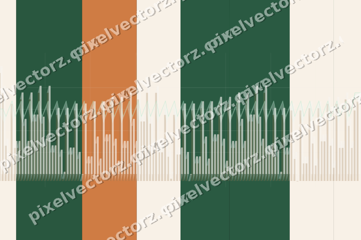 Glowing neon chart background in green and orange