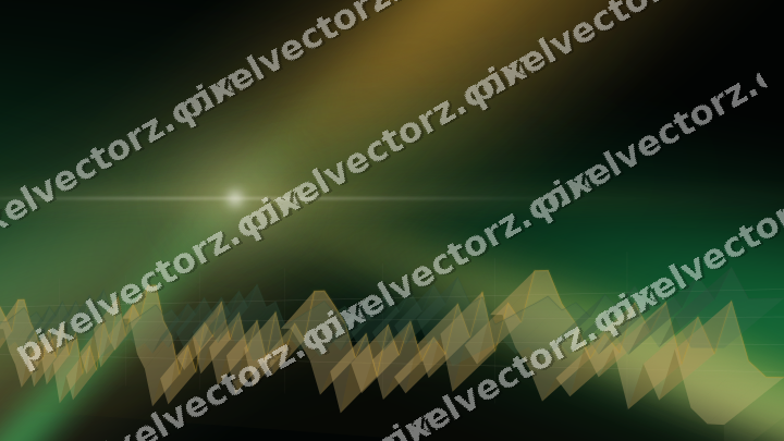 Glowing neon chart background in amber and green