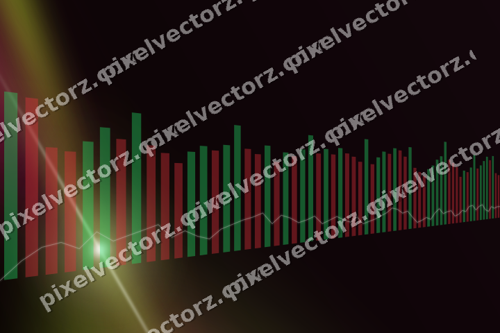 Glowing neon chart background in lime and pink
