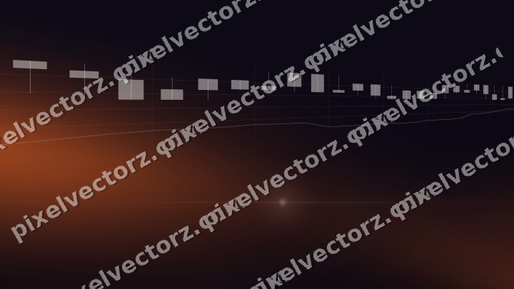 Glowing neon chart background in orange and blue