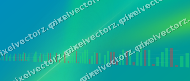 Glowing neon chart background in green and lime