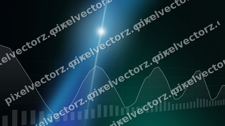 Glowing neon chart background in cyan and teal