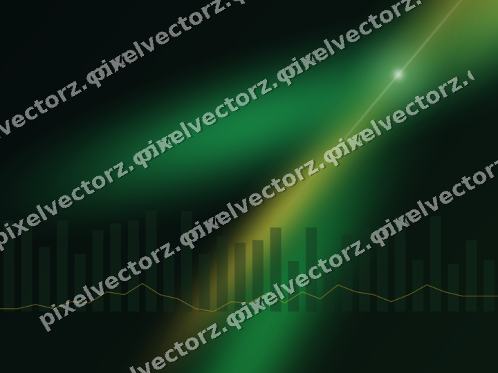 Glowing neon chart background in green and amber