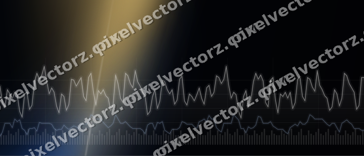Glowing neon chart background in blue and amber