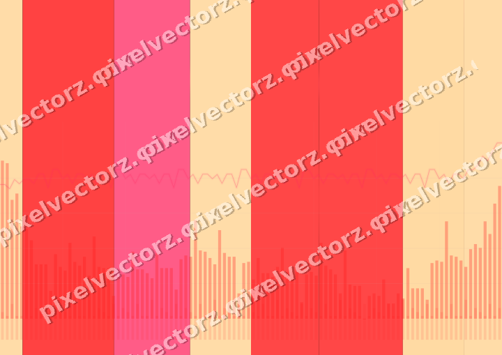 Glowing neon chart background in red and orange
