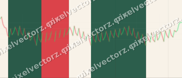 Glowing neon chart background in green and red