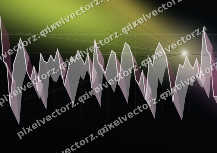 Glowing neon chart background in lime and amber