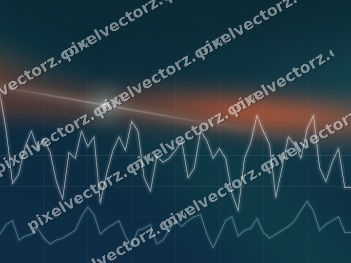 Glowing neon chart background in dark teal and orange