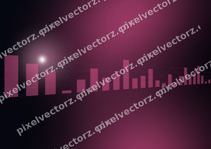 Glowing neon chart background in pink and blue