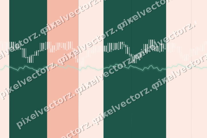 Glowing neon chart background in dark green and orange