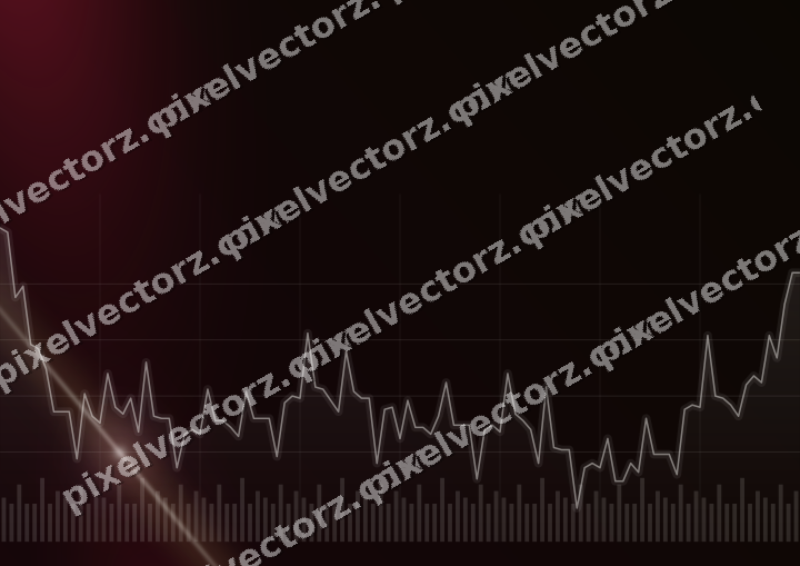 Glowing neon chart background in pink and red