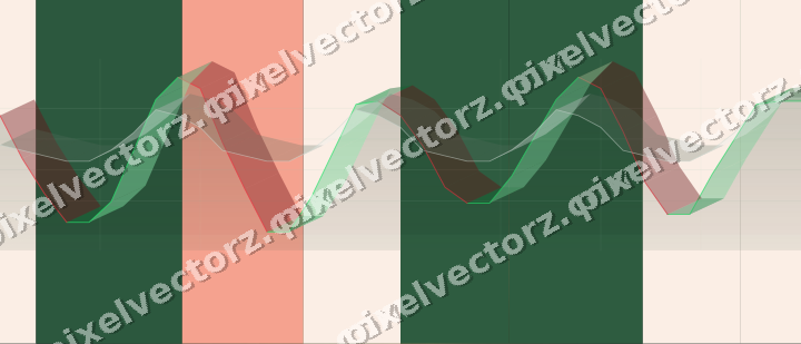 Glowing neon chart background in green and red