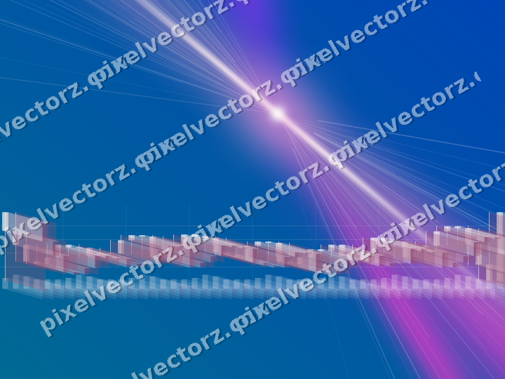 Glowing neon chart background in magenta and purple