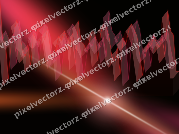 Glowing neon chart background in red and orange