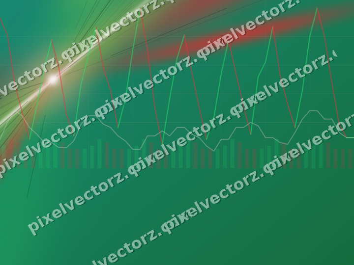 Glowing neon chart background in red and orange
