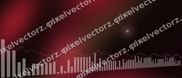 Glowing neon chart background in pink and red