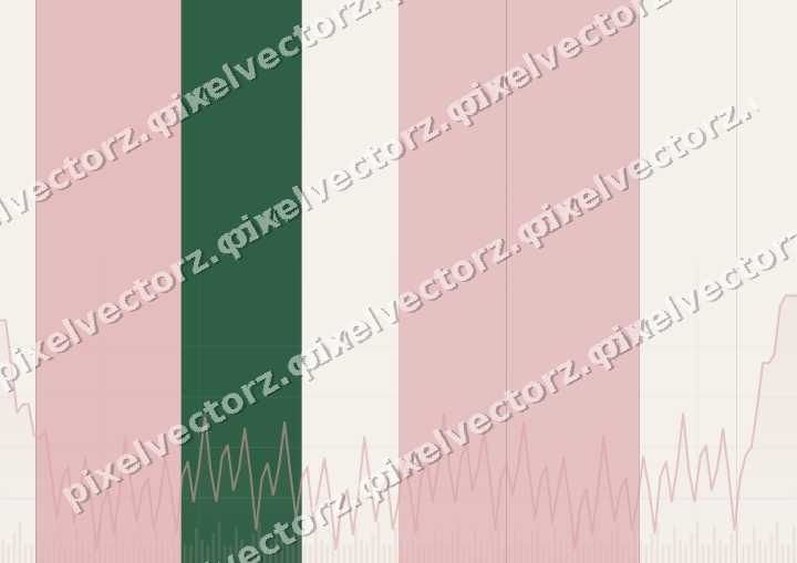 Glowing neon chart background in red and dark green