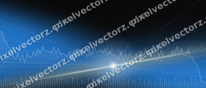 Glowing neon chart background in blue and amber