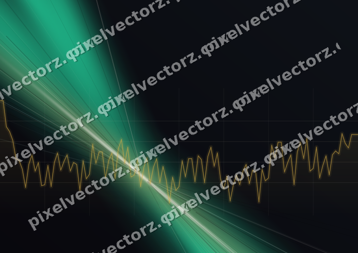 Glowing neon chart background in amber and green
