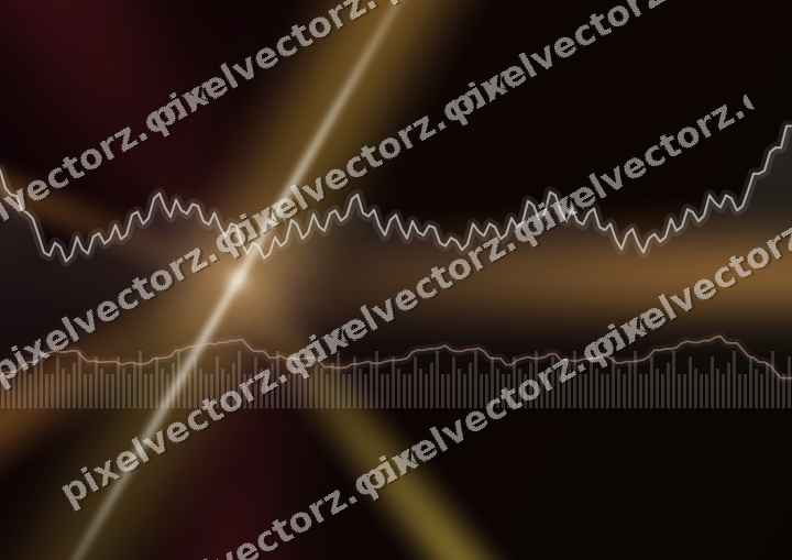 Glowing neon chart background in orange and amber