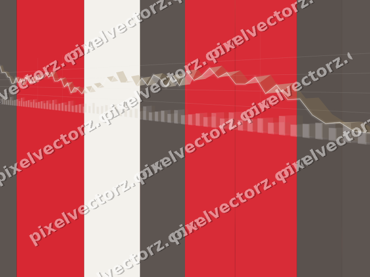Glowing neon chart background in red and amber