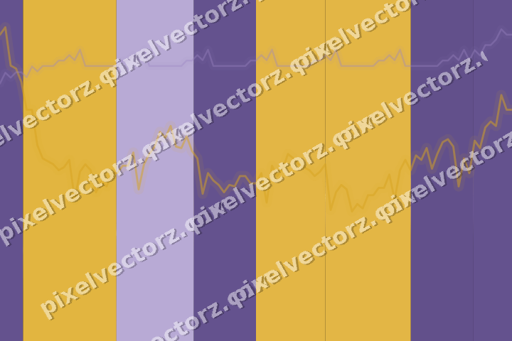 Glowing neon chart background in amber and purple