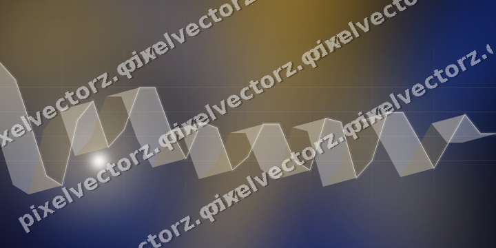 Glowing neon chart background in amber and blue
