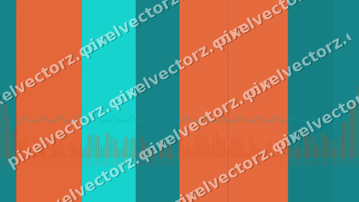 Glowing neon chart background in orange and teal