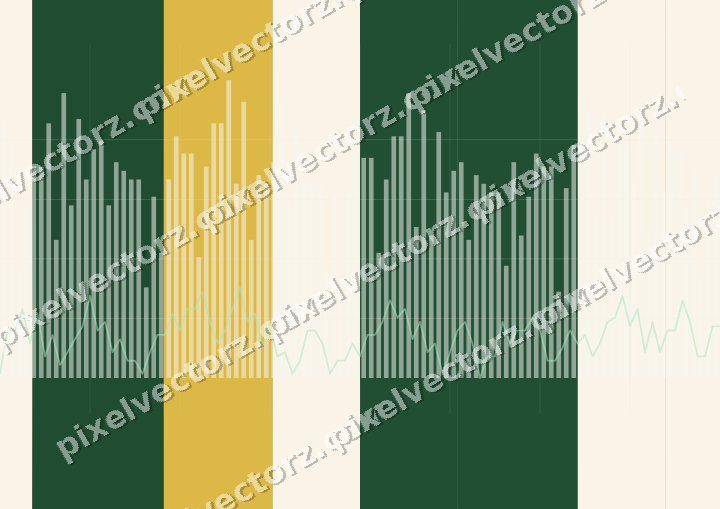 Glowing neon chart background in green and amber