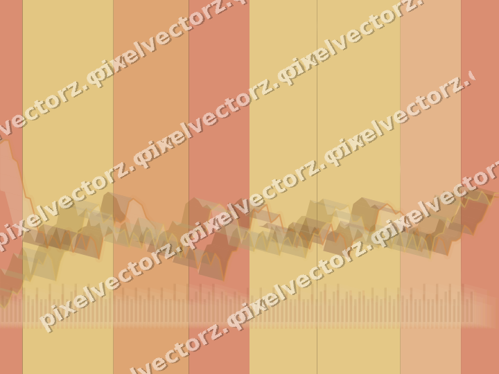 Glowing neon chart background in orange and amber