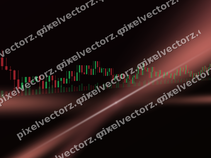 Glowing neon chart background in pink and red