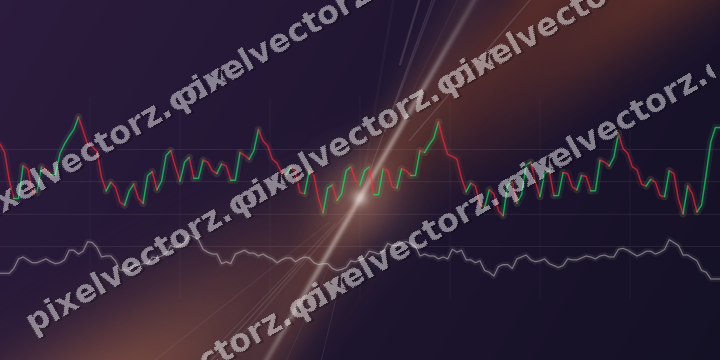 Glowing neon chart background in orange and blue