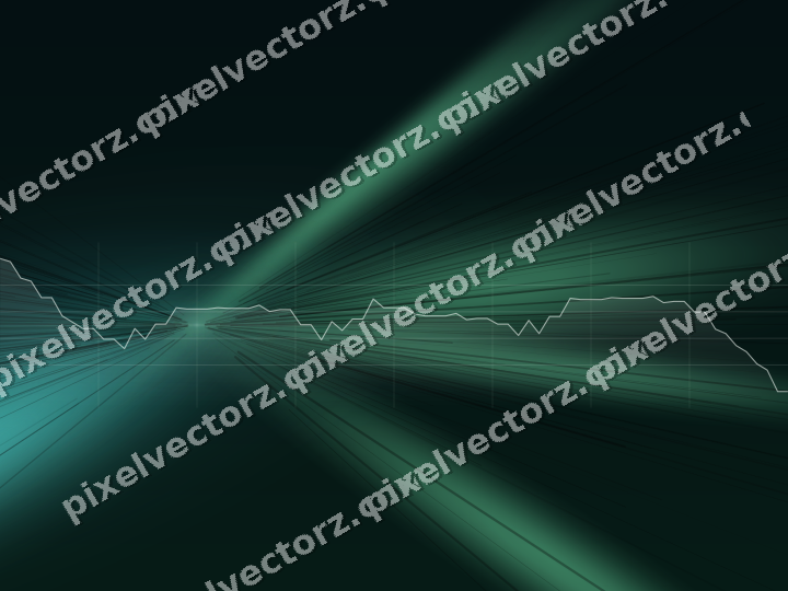 Glowing neon chart background in green and teal
