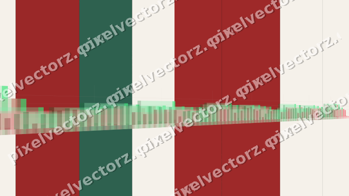 Glowing neon chart background in red and green