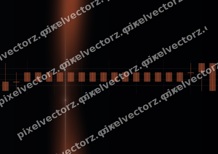 Glowing neon chart background in orange and cyan
