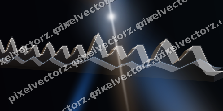 Glowing neon chart background in blue and orange