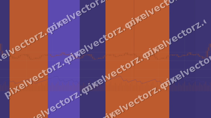Glowing neon chart background in orange and blue